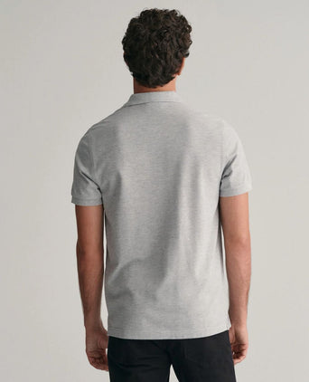Shield piqué poloshirt grijs