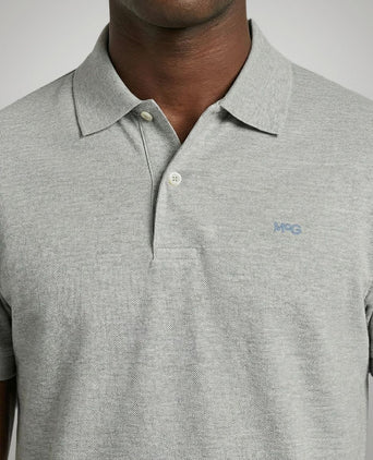 Piqué polo grijs