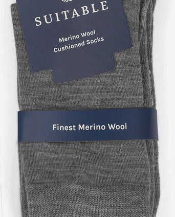 Merino sokken grijs (6-pack)