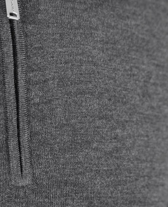 Profuomo halve rits pullover merinowol grijs
