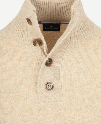 Steppin' Out mocker trui lamswol ecru | Regular-fit