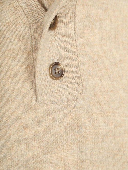 Steppin' Out mocker trui lamswol ecru | Regular-fit