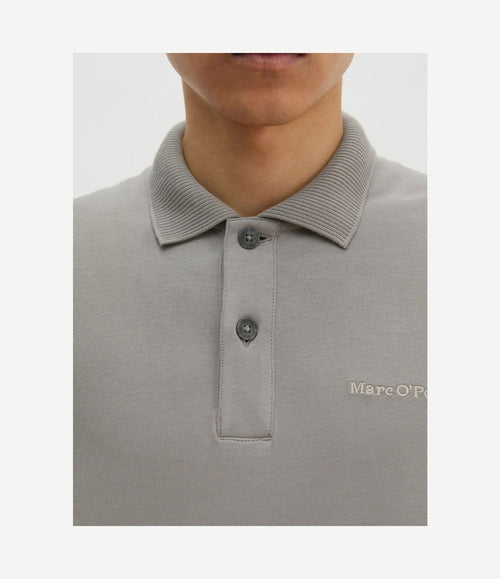 Longsleeve heavy poloshirt graphite dust