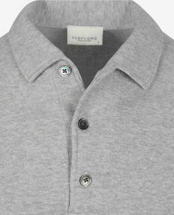 Longsleeve poloshirt luxury basic grijs