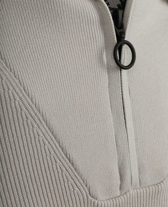 halve rits trui tias cooldry knit greige
