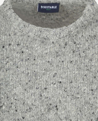 Trui donnegal tweed eco wool grijs