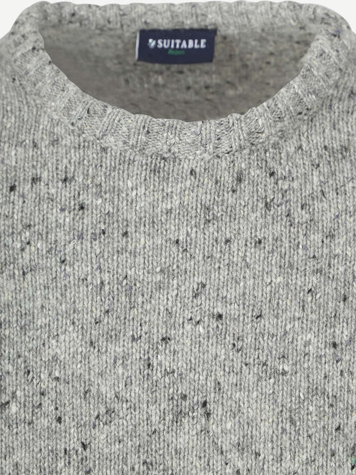 Trui donnegal tweed eco wool grijs