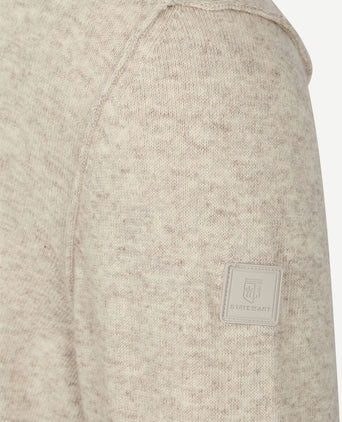 State of Art halve rits trui wool blend melange greige | Regular-fit