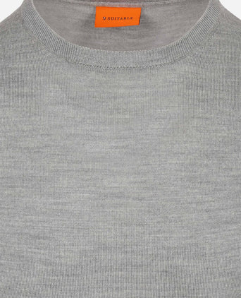 Merino pullover mid grijs