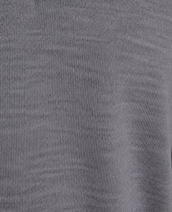 Longsleeve poloshirt merinowol grijs