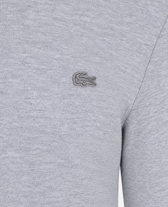 Longsleeve poloshirt piqué licht grijs