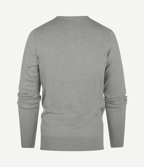 Trui cotton cashmere v-hals melange grijs