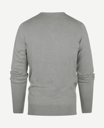 Trui cotton cashmere v-hals melange grijs