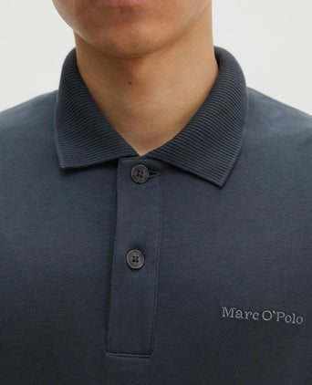 Longsleeve heavy poloshirt peppercorn grey