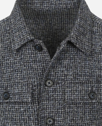 Overshirt wool blend grijs blauw