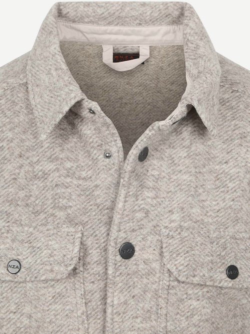 Overshirt willow wool blend greige