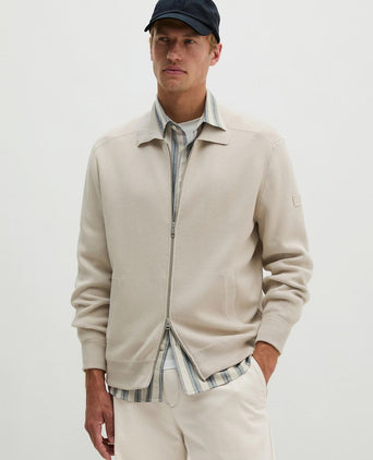 Cardigan zip grey silk