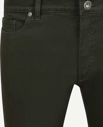 Broek 5-pocket johnson waffle donkergroen