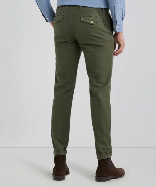 Chino moleskin olijfgroen