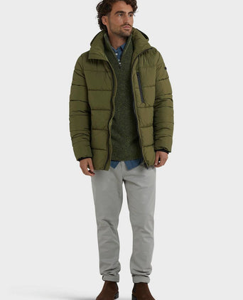 Jas hooded puffer groen