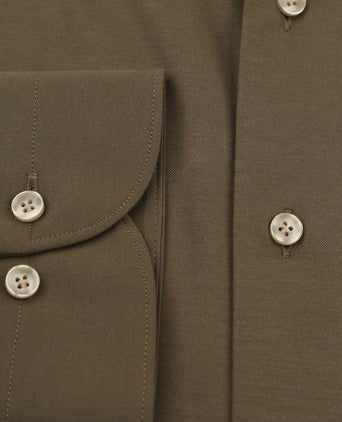 Profuomo japanese knitted overhemd army groen | Slim-fit