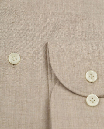 Overhemd peached twill flanel beige