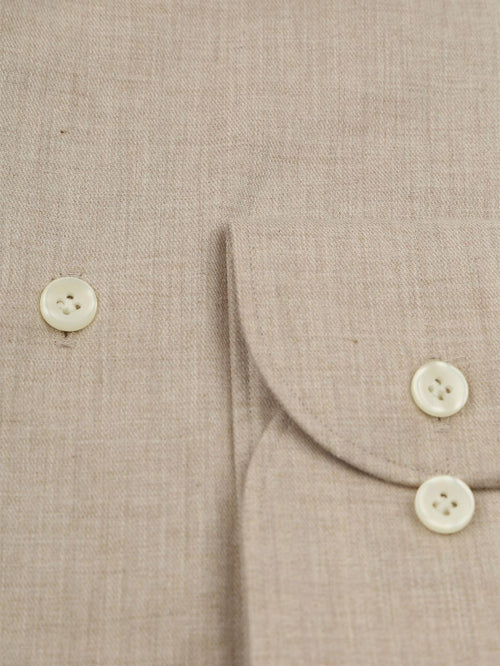 Overhemd peached twill flanel beige