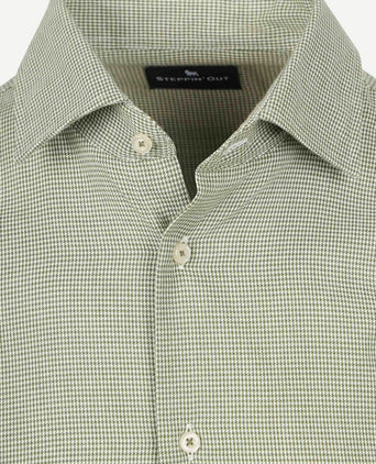 Steppin' Out overhemd flanel pepita groen | Slim-fit