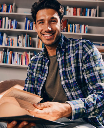 Steppin' Out overhemd flanel checks groen blauw | Slim-fit