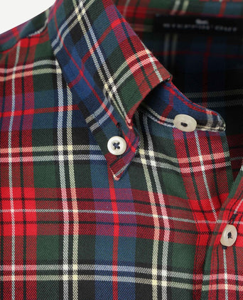 Steppin' Out overhemd flanel checks rood | Slim-fit