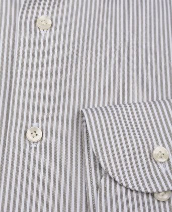 Twill overhemd strepen groen