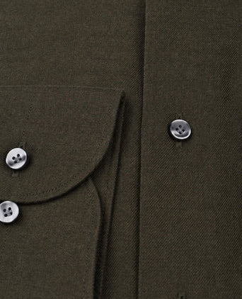 Overhemd brushed twill donkergroen