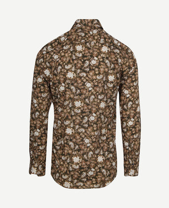 Overhemd paisley groen beige