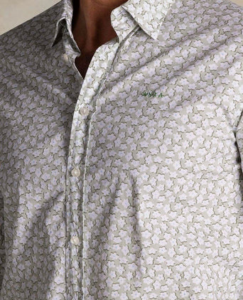 Shirt oban poplin bloemenprint groen