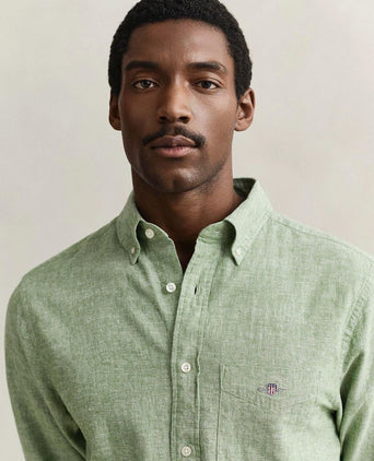 Overhemd cotton linen groen