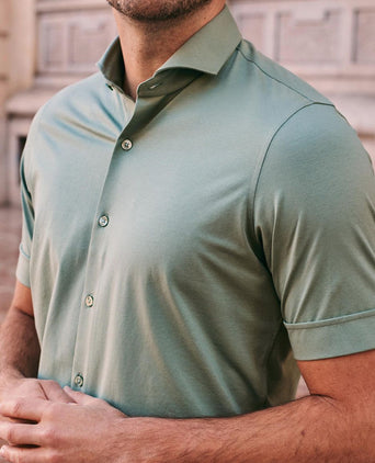 Shortsleeve sorona overhemd erik groen