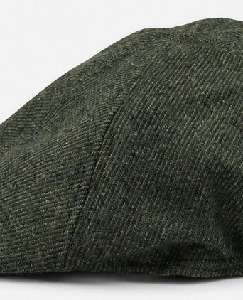 Flat cap wool twill donkergroen