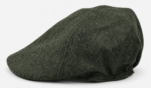 Flat cap wool twill donkergroen