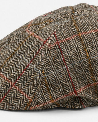 Flat cap wool check groen