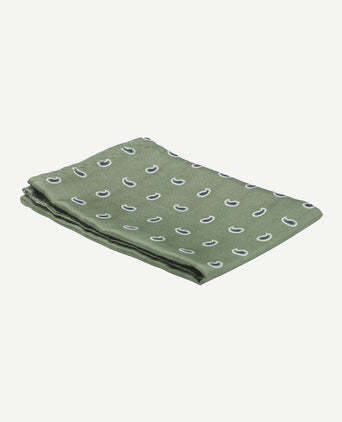 Zijde pochet paisley groen