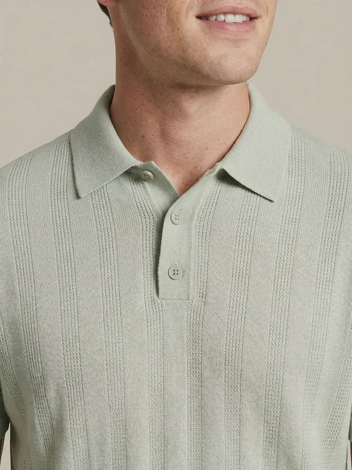 Knitted jacquard polo lichtgroen
