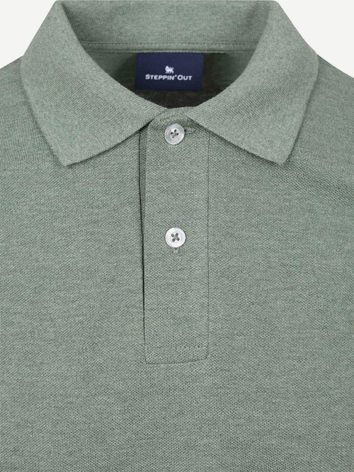 Longsleeve polo piqué classic groen