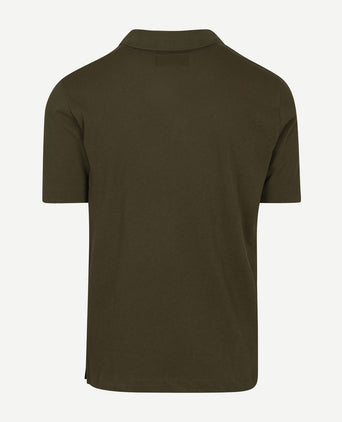 Poloshirt riva linen blend olijfgroen