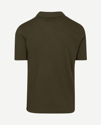 Poloshirt riva linen blend olijfgroen