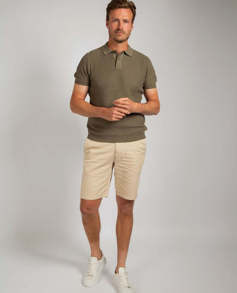 Respect polo structure knit olijfgroen