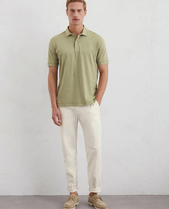Poloshirt slubs sage groen
