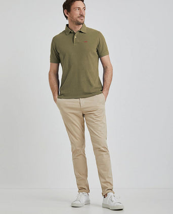Piqué polo olijfgroen
