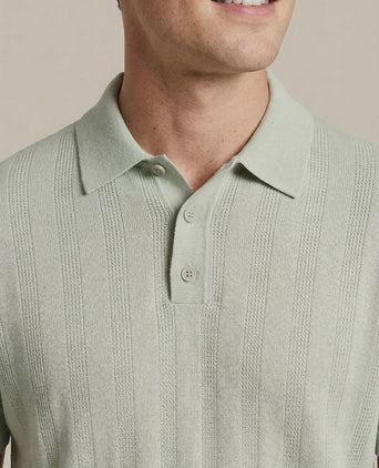 Knitted jacquard polo lichtgroen