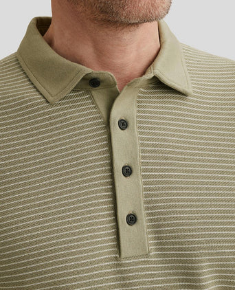 Knitted poloshirt streep groen