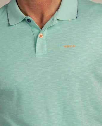 Polo bay jacquard mist groen